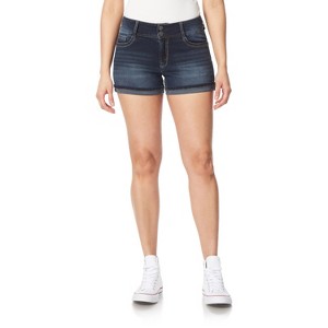 WallFlower Women's Luscious Curvy Denim Shorts Mid-Rise Bling Insta Stretch Juniors (Available in Plus Size) - 1 of 3