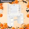 Petrimins Vanity Desk with Mirror, 3-Color Lights, Glass Top, 7 Lighted Drawers, Power Outlet,  Makeup & Dressing Table for Women - 22.0"x23.5" - 2 of 4