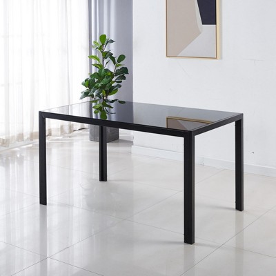 Modern Rectangle Dining Table, with Metal Legs Brace, Office Table, Coffee Table, for Living Room, Kitchen