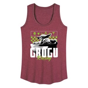 Women's - Star Wars - The Mandalorian Grogu Racing Jersey Graphic Racerback Tank - 1 of 4