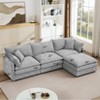 VASIP Chenille Modular Cloud Sectional Sofa - 105" L-Shaped 3-Seater with Ottoman, Customizable Living Room Couch Set - 2 of 4