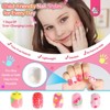 Saviland Kids GlamKids 7-Pack Press-On Nails - 168PCS Pre-Glued Neon Sparkle Animal/Fruit Designs for Girls 8-12 Years with Tabs. - 4 of 4