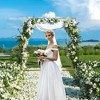 Wedding Backdrop Stand, Square Arch Metal Square, Balloon Arch Stand for Party and Ceremony, Square, Gold - 4 of 4