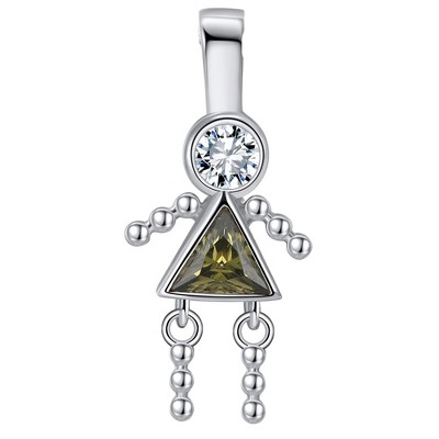 Baby Boy Birthstone Charm for Mom |Girl Birthday Kids for Family Tree Grandma Grandkids Necklace by Ginger Lyne CZ  Sterling Silver