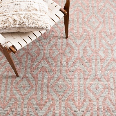 Cape Cod Blue and Rust Hand-Knotted Cotton Area Rug