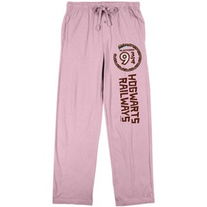 Harry Potter Hogwarts Railways Platform 9 3/4 Women's Pink Sleep Pajama Pants - 1 of 4