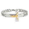 Black Bow Jewelry Men's Stainless Steel & Gold Tone Plated Crucifix Curb Bracelet, 8 In - 3 of 4