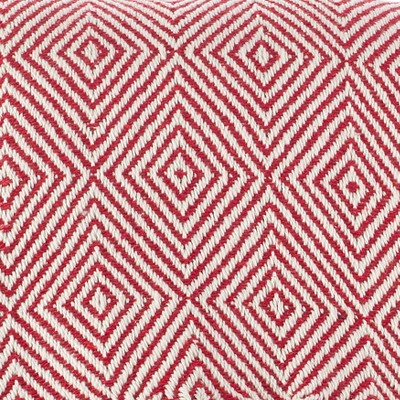 Red Cotton Diamond Weave Reversible Throw Blanket with Tassels