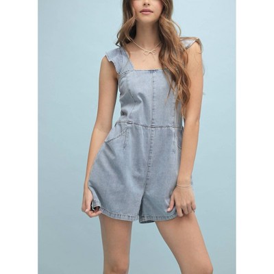 Women's Set It Straight Ruffle Sleeve Romper - WISHLIST