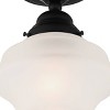 Regency Hill Vintage Rustic Farmhouse Ceiling Light Semi Flush Mount Fixture 7" Wide Gloss Black White Frosted Glass for Bedroom Kitchen Living Room - 3 of 4