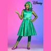 HalloweenCostumes.com Girl's Disgust Costume | Disney and Pixar Inside Out Kids Green Dress Costumes with Purple Scarf and Green Wig - 3 of 4