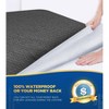Aoibox Queen Mattress Protector 100 Percent Waterproof Cooling 3D Air Fabric Hypoallergenic Noiseless Deep Pocket Black - 2 of 4