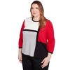 Alfred Dunner Women's Colorblock Long Sleeve Sweater - 3 of 4
