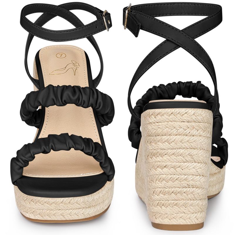 Perphy Espadrille Platform Ankle Strap Wedge Heel Sandals for Women, 4 of 8