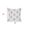 HomeRoots 20" X 20" Natural and Ivory Floral Linen Zippered Pillow With Embroidery - 3 of 4