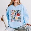 Christmas Flowers and Berries Distressed - Women's Lightweight Garment Dyed Sweatshirt - 2 of 3