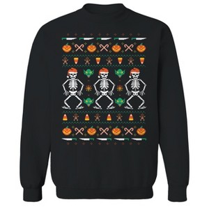 Rerun Island Men's Trick Or Christmas Long Sleeve Graphic Cotton Pullover Sweatshirt - 1 of 1