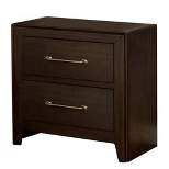 Nightstand with 2 Drawers and Metal Bar Pulls - Benzara