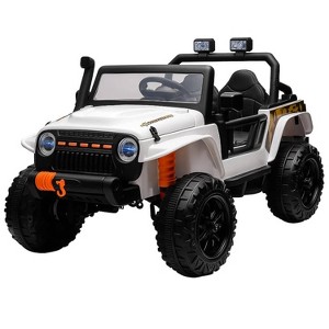 24V 2-Seater Kids Ride On Truck, 4WD Electric Car w/Remote, 4×55W Motors, Suspension, LED Lights, Music - 1 of 4