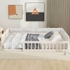 ALEXOUN Full Size Floor Bed with Guardrail, Full Size Upholstered Platform Bed Frame for Kids, Boys Girls, Slats Included, No Box Spring Needed - 4 of 4