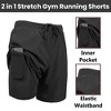 Jump Start Men's 2 in 1 Stretch Active Quick Dry Gym Running Shorts With Liner-3 Pack - 3 of 4