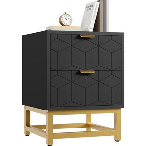 Nightstand, Side Table with 2 Drawers, Modern Night Stand with Metal Legs for Bedroom, Hallway, Entryway - 1 of 4