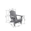 FURNIinspire Patio Seating Sets Folding Adirondack Chairs With Side Table, 3-Piece Rocking Chairs Set With Wood Texture, Blue, 30“*28”*35“ - 3 of 4
