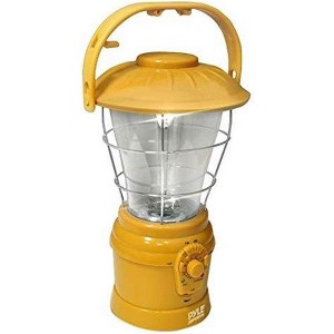 Pyle 2-in-1 Hand Crank Lantern Flashlight with AM/FM Radio, Rechargeable Battery or AA Battery Powered, Yellow - PSDNL22YL - 1 of 4