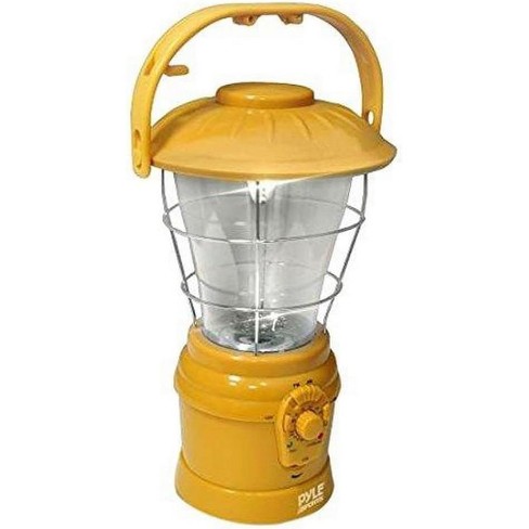 Pyle 2-in-1 Hand Crank Lantern Flashlight with AM/FM Radio, Rechargeable Battery or AA Battery Powered, Yellow - PSDNL22YL - image 1 of 4