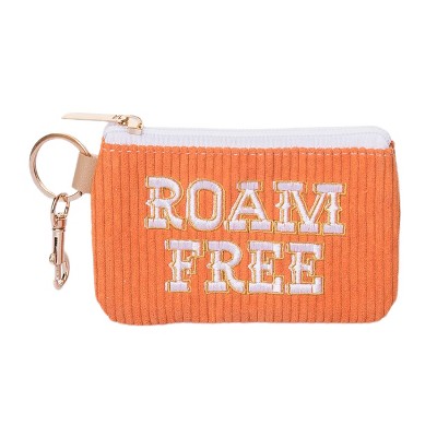 Totalee Gift Roam Free Corduroy Zip Wallet Polyester Orange
