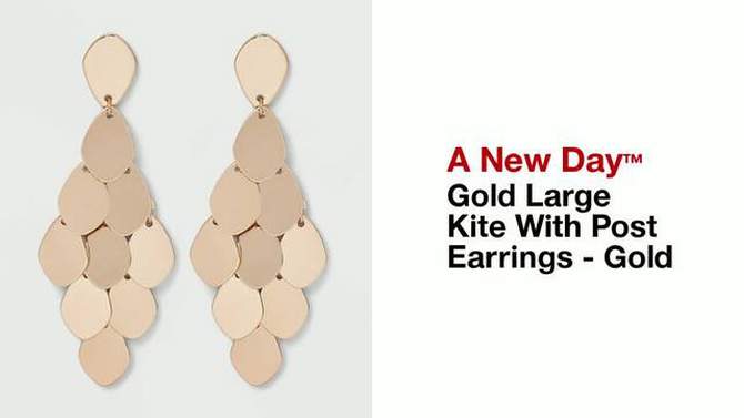 Gold Large Kite With Post Earrings - A New Day&#8482; Gold, 2 of 5, play video
