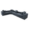 149" Velvet Oversized L-Shaped Cloud Modular Sectional Sofa with Deep Seat, No Assembly Required - 3 of 4