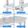 Stainless Steel Work Table,NSF Steel Double Shelf,Commercial Adjustable Double Shelf 2 Tier for Restaurant, Workshop and Kitchen,Silver - 4 of 4