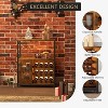 3-Tier Bar Cabinet with Detachable Wine Rack, Adjustable Shelves, Glass Holders, Buffet Sideboard for Dining Room Kitchen Living Room - 3 of 4