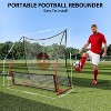2 in-1 Soccer Rebounder Net, 6ft x4.6ft Small&6ft x1.4ft Bounce Back Net for Team Volley Passing Solo Training,Includes Carry Bag and 4 Ground Spikes - 3 of 4