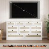 61" Wide TV Stand Dresser for 65" TV - Wood & Rattan Chest with 12 Drawers for Bedroom, Living Room, Hallway - 4 of 4