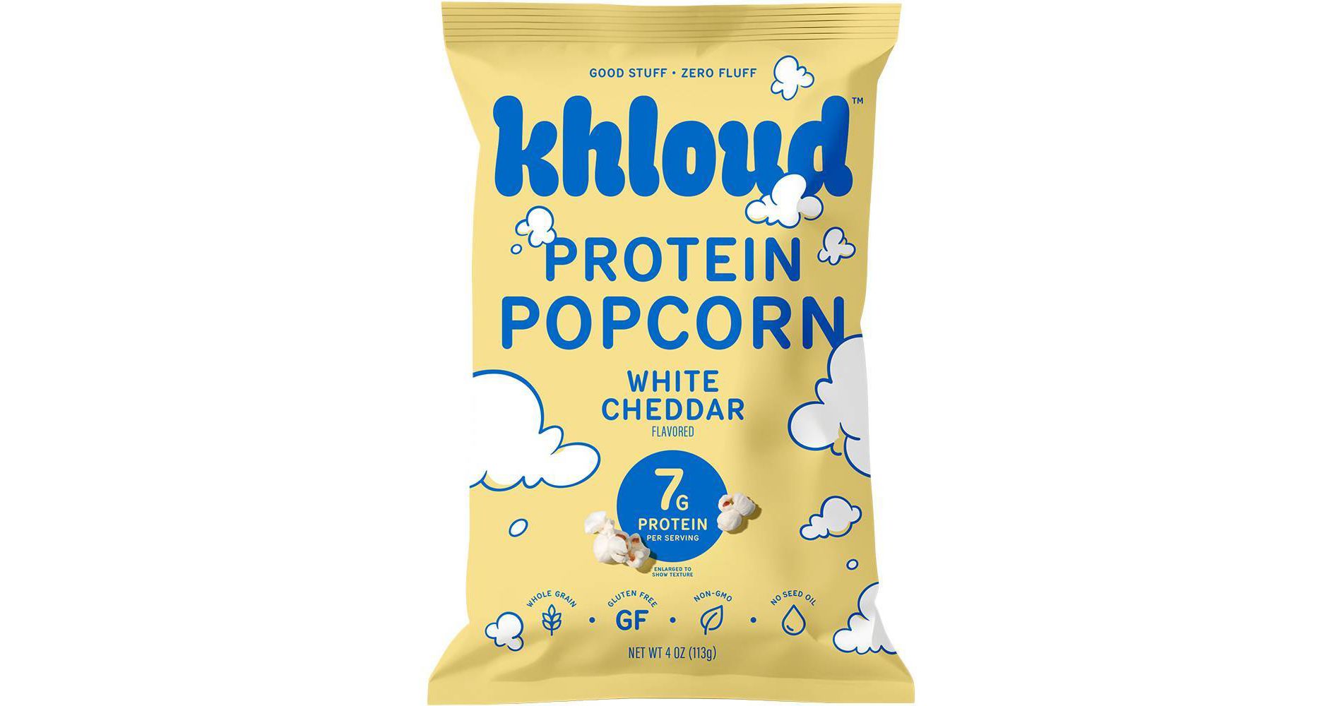 Khloud White Cheddar Protein Popcorn - 4oz