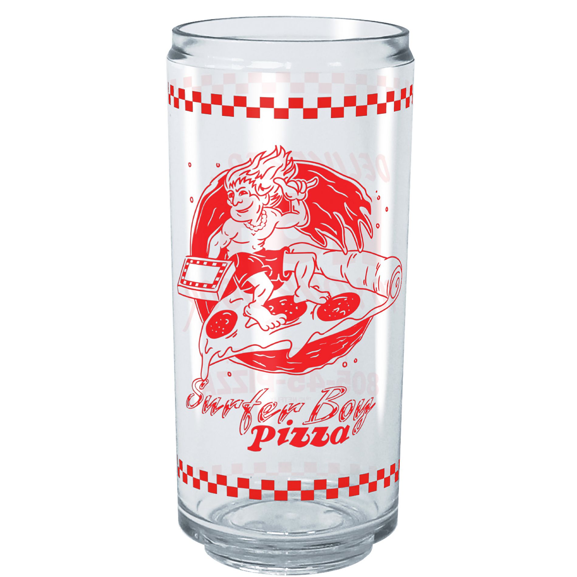 Stranger Things Surfer Boy Pizza Main Logo  Tritan Can Shaped Drinking Cup - Clear - 16 oz.