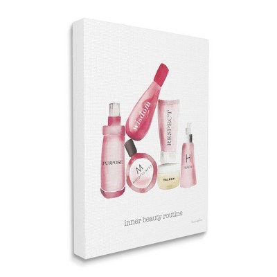 Inner Beauty Routine Motivational Quote Canvas Wall Art, 16 x 20