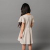 Hope & Henry Girls' Short Sleeve Pleated Sweater Dress, Light Taupe Heather, 2T - 4 of 4