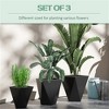 SKRAN Set of 3 Tall Planters, 18", 15.25", 11.75", MgO Indoor Outdoor Planters with Drainage Holes, Stackable Flower Pots for Garden, Patio - 4 of 4