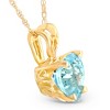 Pompeii3 7mm Women's Heart Pendant in Blue Topaz 14k White, Rose, or Yellow Gold Necklace - 2 of 4