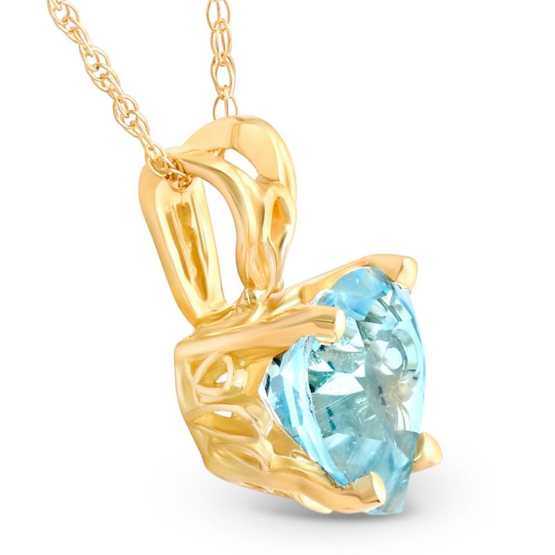 Pompeii3 7mm Women's Heart Pendant in Blue Topaz 14k White, Rose, or Yellow Gold Necklace, 2 of 5