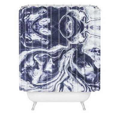 Marta Barragan Camarasa Marble Shower Curtain Blue - Deny Designs