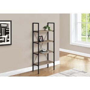 TOAOTBNBO 4 Tier Contemporary Bookshelves, Home Office Display Bookcase with Crossbars, Industrial Bookshelf with Storage Cabinet - 1 of 4