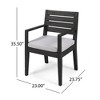 CAVINAS Patio Dining Set for 6, Acacia Outdoor Dining Stylish Outdoor Patio Table and Chairs with 6 Chairs for Balcony, Gray - 4 of 4