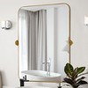24 in. W x 36 in. H Rectangular Metal Framed Pivoted Bathroom Wall Vanity Mirror in Gold - 2 of 4