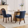 CAVINAS Modern Dining Chairs Set of 2, Chenille Upholstered Side Chairs with Nailhead Trim, Double Cushion Back and Curved Solid Wood Legs - 3 of 4