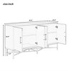 Sideboard Buffet Cabinet, Modern Kitchen Storage Cabinet With 4 Doors, Accent Sideboard Cabinet With Metal Cross-leg For Hallway Living Room - 3 of 4
