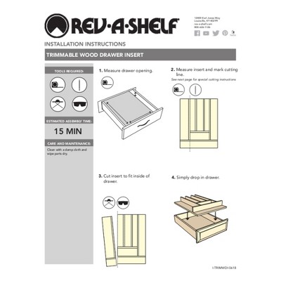 Maple Wood Adjustable Kitchen Drawer Organizer Insert
